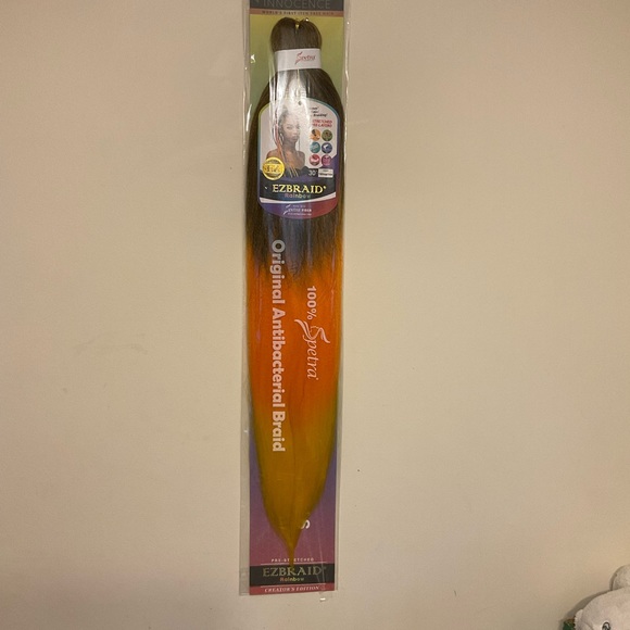 Hair Extension. Hair braids. Yellow orange in colour - Picture 2 of 3